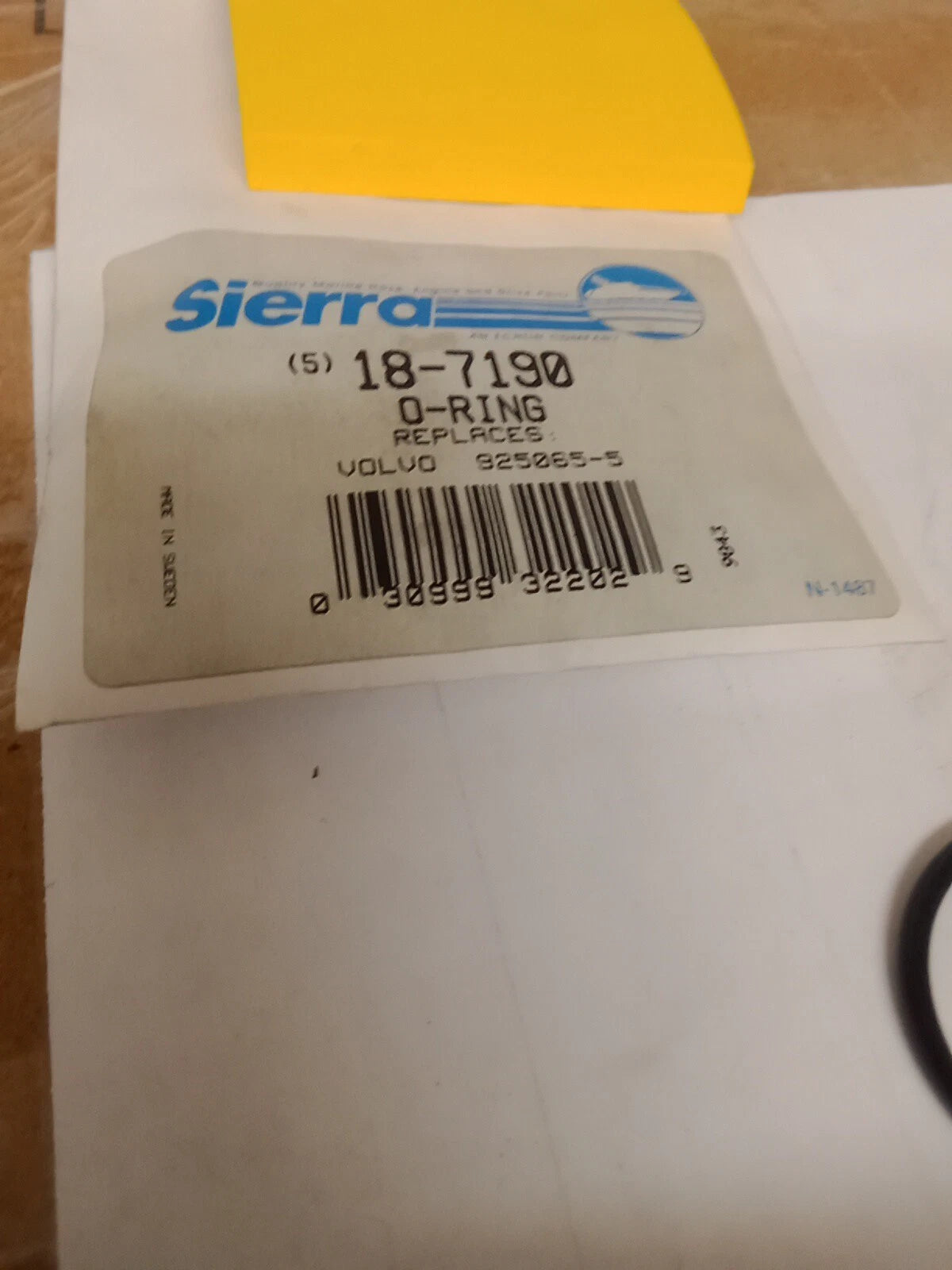 18-7190 SIERRA SEALING O-RING. REPLACES VOLVO 925065