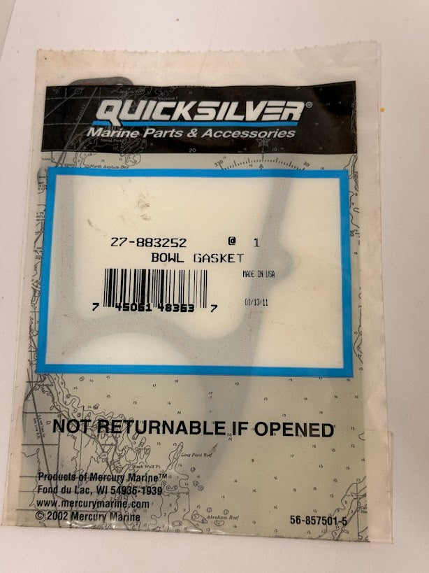 MERCURY QUICKSILVER BOWL GASKET 27-883252