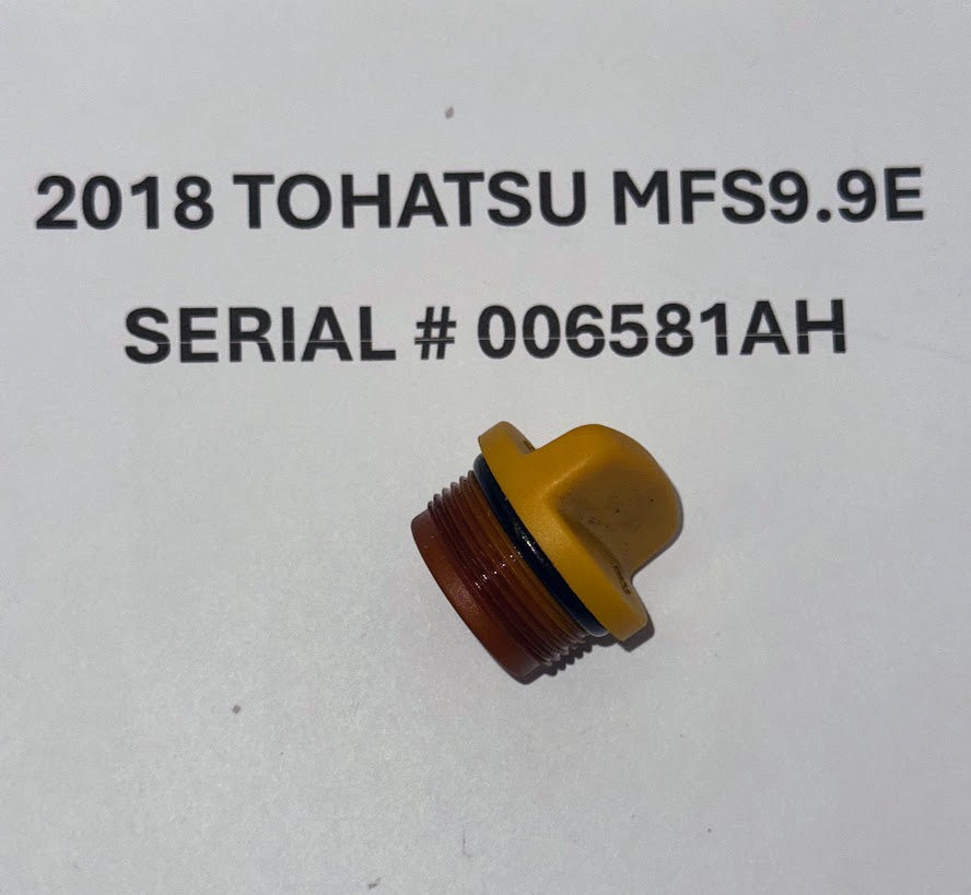 Used Tohatsu engine oil filler cap 3R0710151M 2018 MFS9.9E