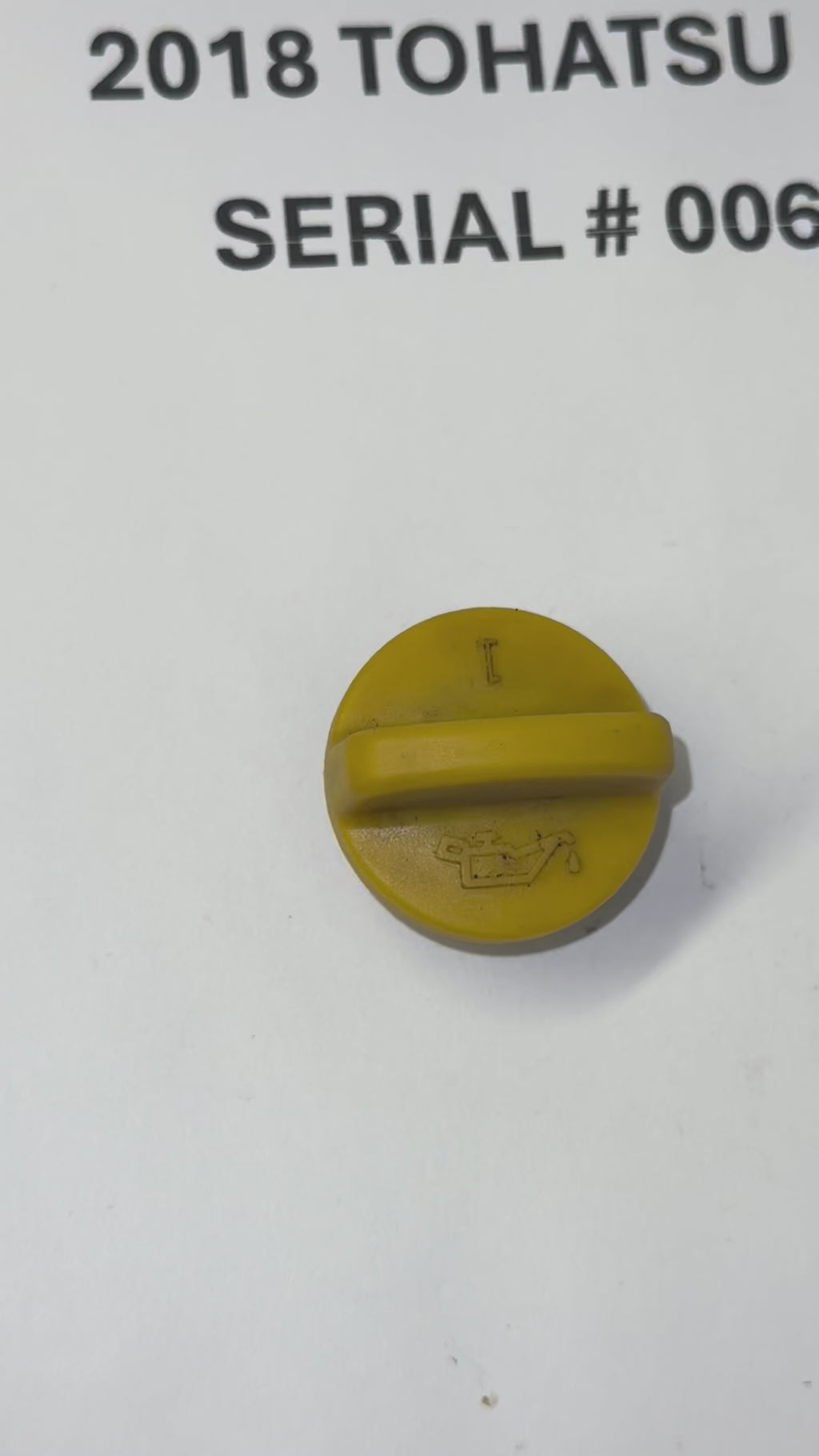 Used Tohatsu engine oil filler cap 3R0710151M 2018 MFS9.9E